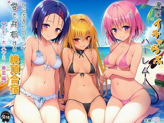 【フル漫画】d_750553 | 濃厚イチャらぶハーレム！とらぶるヒロインが愛を共有する絶頂合宿【モモ・大人ヤミ・春菜編】 | Velvet House